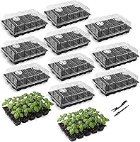 Vista 10 de Mr. Pen - Kits de bandejas de inicio de semillas, juego de 5, total de 200 celdas, bandejas duraderas para germinación de plantas con cúpulas