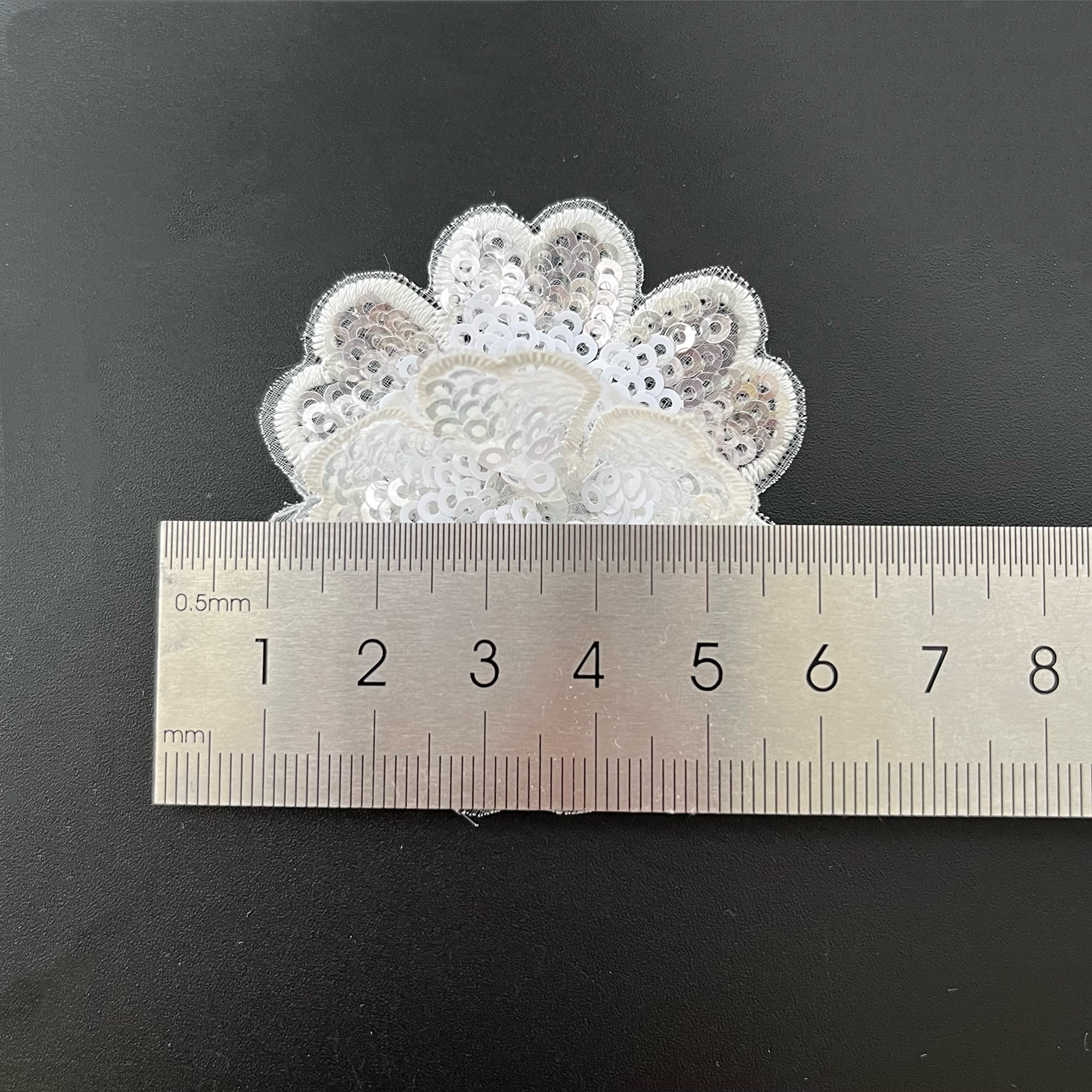 Bestickte Spitzenblumen-Applikationen – 1 Paar, 25x10 Cm, Für Brautkleider & DIY