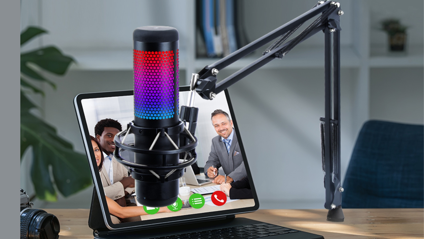 Hyperx Quadcast Mic Stand Microphone Boom Arm Quadcast Boom Arm Heavy Duty  Adjustable