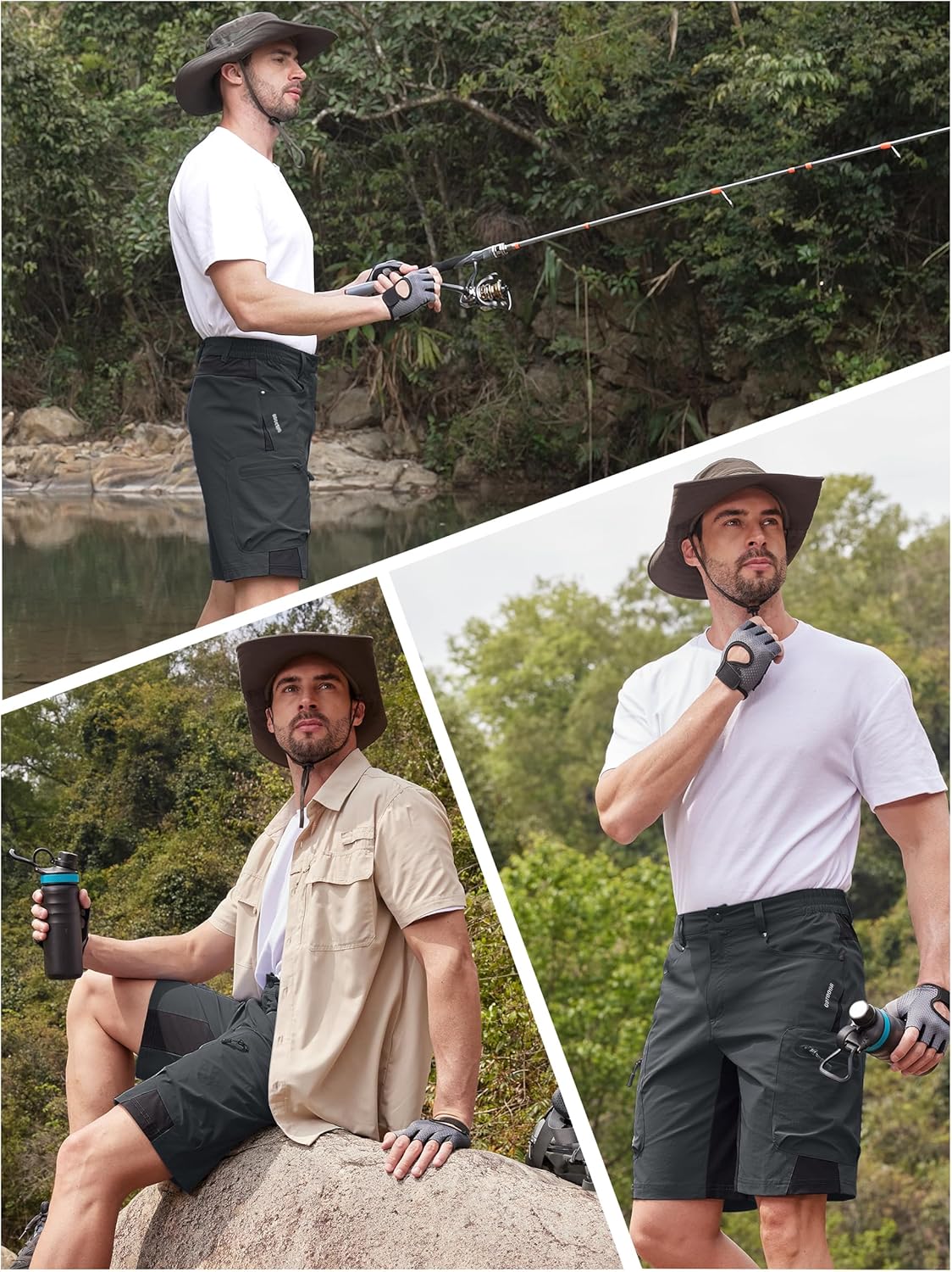 TACVASEN Men's Hiking Cargo Shorts 10" with Zipper Pockets Quick Dry Casual Stretch Golf Work Short Outdoor Summer - Image 6