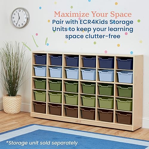 Miniatura 5 de ECR4Kids Cubo de almacenamiento frontal con cucharada, organización multiusos, tono terrícola, 30 piezas