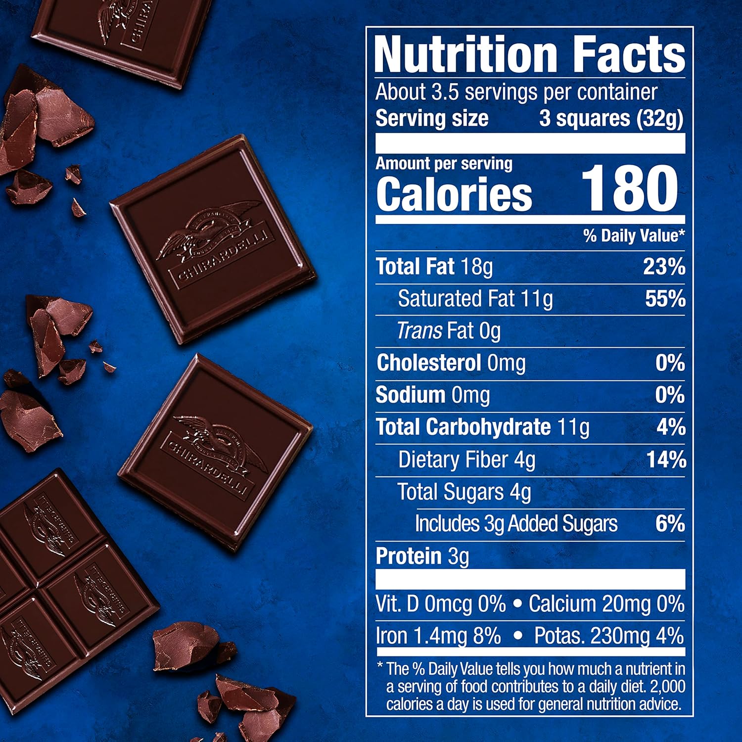 GHIRARDELLI Intense Dark Chocolate SQUARES, 86% Cacao, 4.12 oz Bag (Pack of 6)