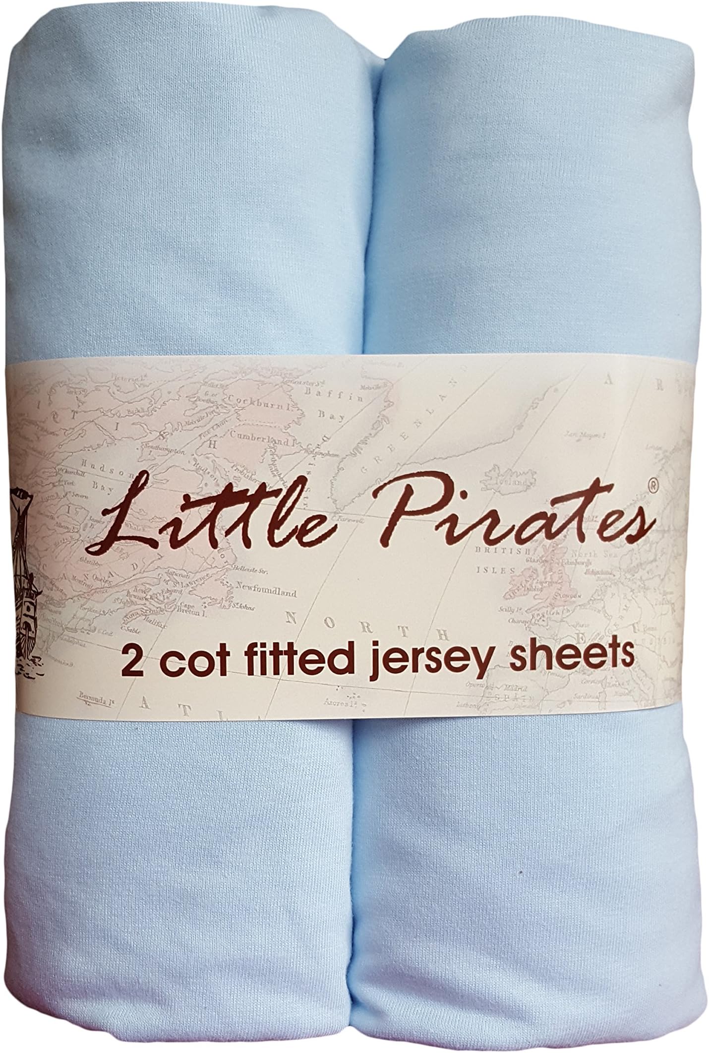 2 x Baby Cot Fitted Sheet 60x120 100% Jersey Cotton - Blue