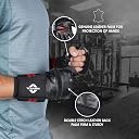 Nivia Wristlock Weightlifting Gloves -Genuine Leather with 3" Designed for Weight Lifting/Fitness & Gym/Hook and Loop Closure for Tight Firm Fit (Medium) - Black gallery image