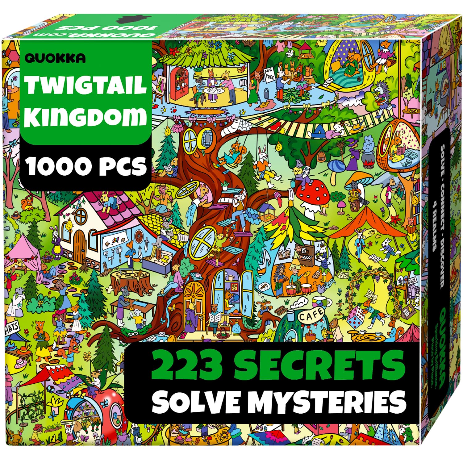 QUOKKA 1000 Piece Puzzle for Adults – 223 Hidden Secrets, Engaging Audio Story, Snap-Tight Thick Pieces – Collect All Four Adult Puzzles in Series To Build One Epic Mystery Realm - Twigtail Kingdom — image 1