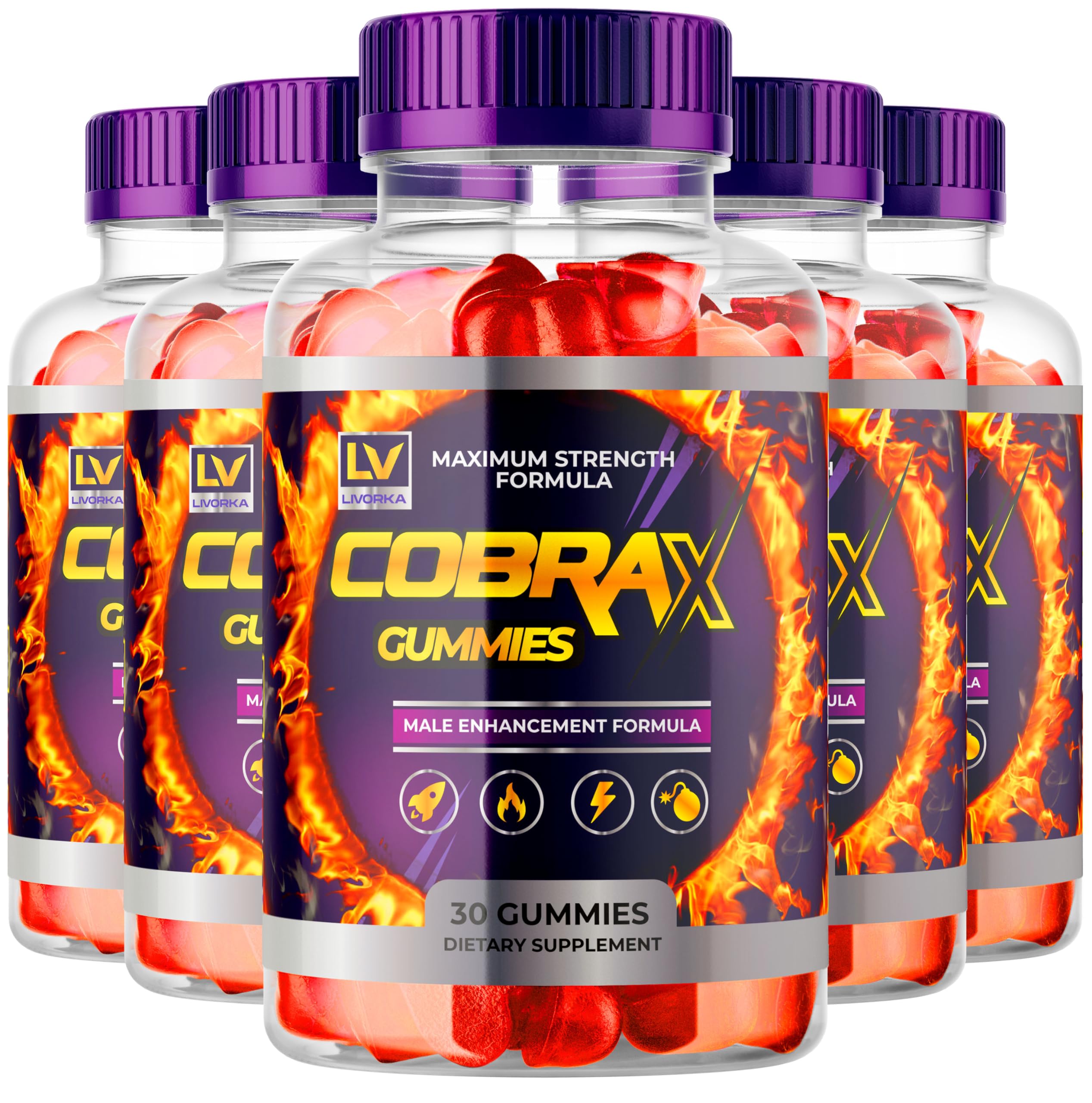 5 Pack - Cobrax Hemp Gummies - Cobrax, Cobrax Gummies, Cobrax Gummies Cobra x Gummies, Cobraxx Gummies, Cobrax Gummies Hemp Formula 9000 MG Per Bottle, 150 Gummys for 5 Months