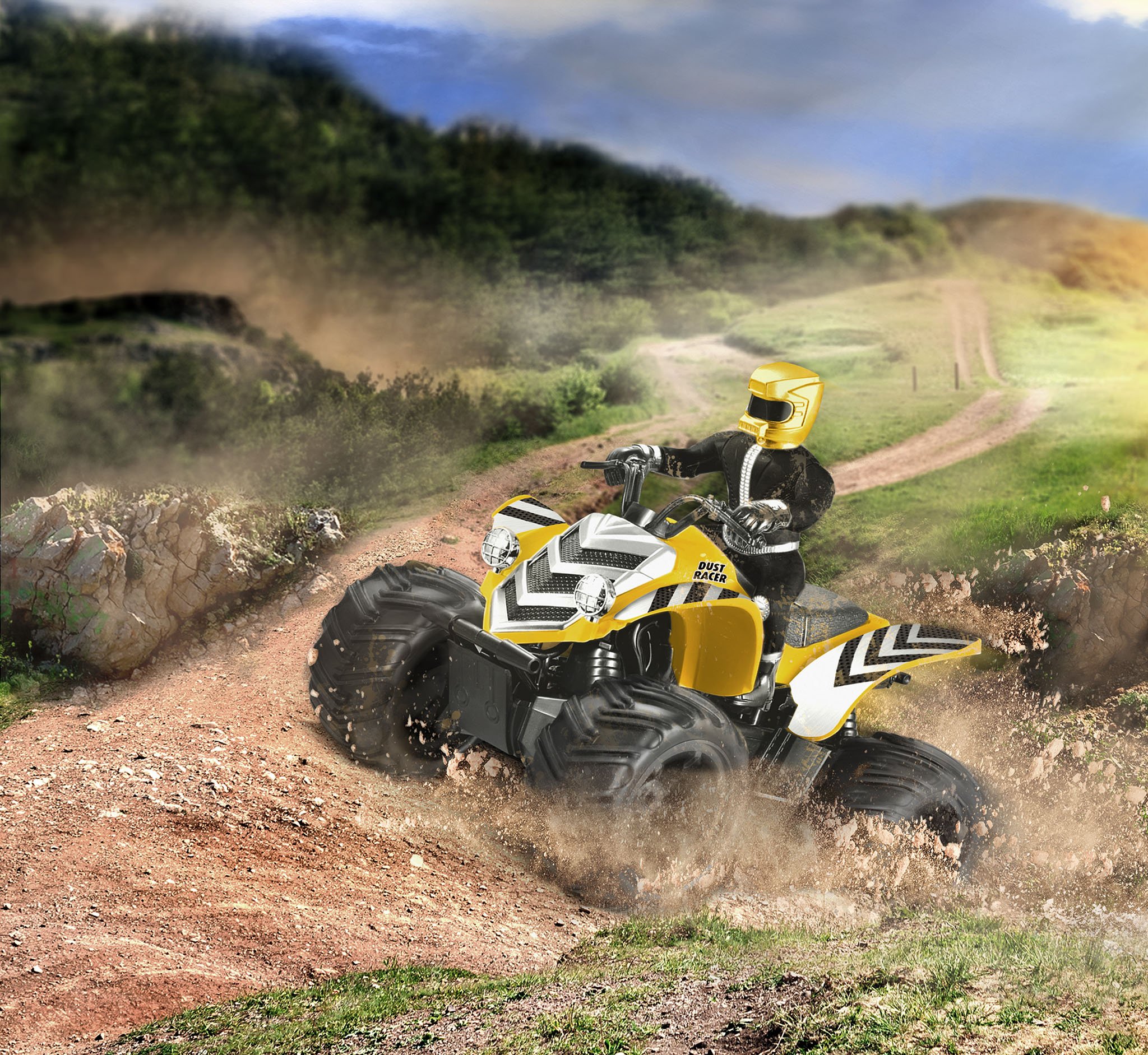 Revell Control Quadbike New Dust Racer I skala 1:10, idealny dla entuzjastów wyścigów od 8 lat, duże opony, zdalne sterowanie MHz, do użytku wewnątrz i na zewnątrz, zdalnie sterowany quad