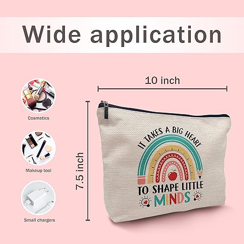 Miniatura 5 de Nogrit Groovy It's Me Hi I'm the Teacher - Bolsa de maquillaje para cosméticos, regalo de regreso a la escuela para profesores, regalos de