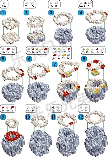 Miniatura 8 de Juguetes de Navidad 2023, bloques apilables, muñeco de nieve, juego de microbloques de construcción, caja de regalo de Año Nuevo, regalos de