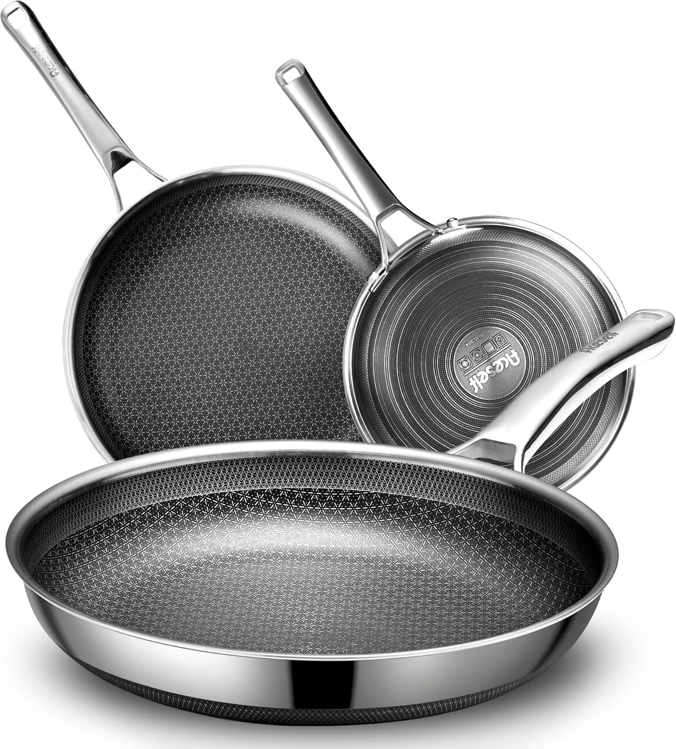 Aceself Pans Set Nonstick,Hybrid Non Stick Frying Pans Set