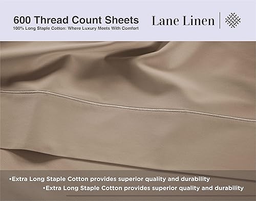 Miniatura 6 de Lane Linen Fundas de almohada 100% de satén de algodón tamaño King de 20 x 40 pulgadas con cierre de sobre, tela de algodón transpirable de fácil