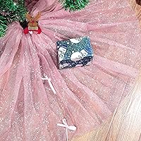 Vista 1 de Skylety Falda de árbol para el día de San Valentín de 48 pulgadas, con volantes, de tul y lentejuelas redondas con purpurina de doble capa, falda