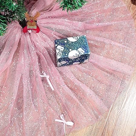 Amazon Com Valentine S Day Christmas Tree Skirt Ruffle Glitter Shiny Xmas Tree Tulle Skirt Sequin Double Layers Xmas Trees Round Mat For Party Decoration Indoor Outdoor Rose Gold 48 Inch Home Kitchen