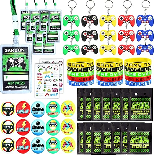 Empire Party Supply 136 piezas de recuerdos de fiesta de videojuegos para niños, recuerdos de fiesta de juegos, 15 juegos de soporte para pase VIP,