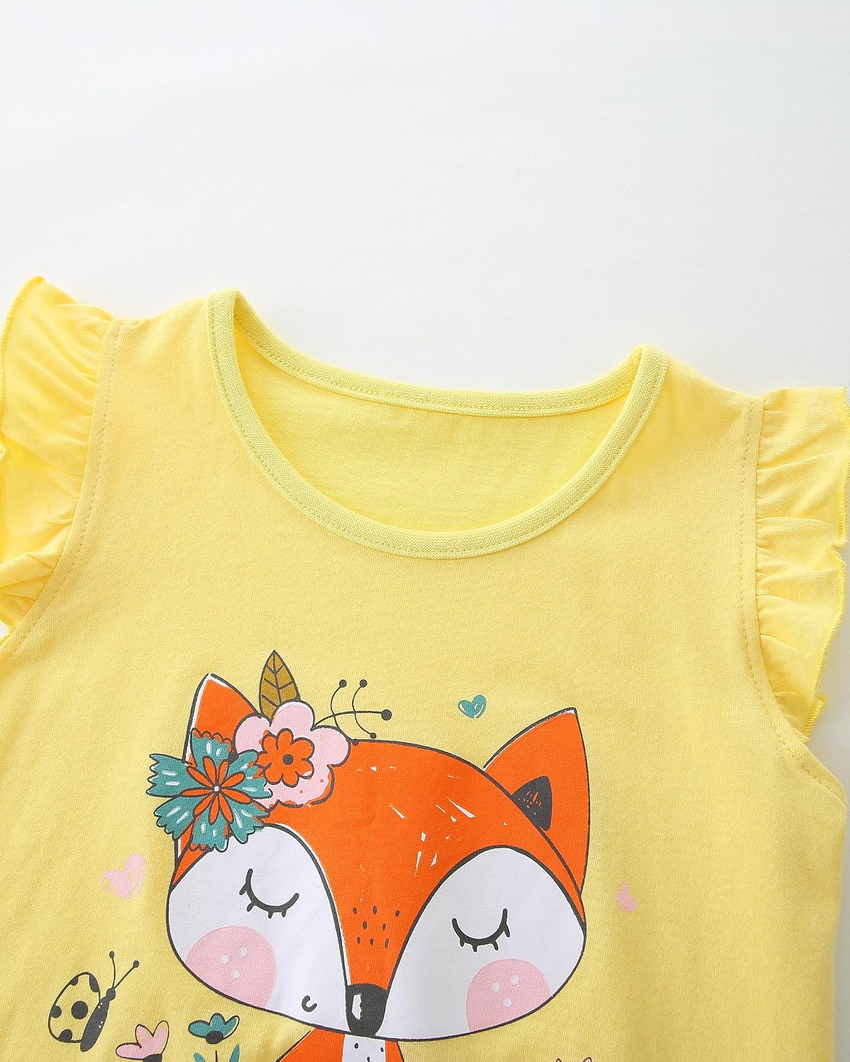 Akyzic Toddler Girl Causal Outfits Summer Short Sets Cartoon Cotton Top and Shorts Clothing Set