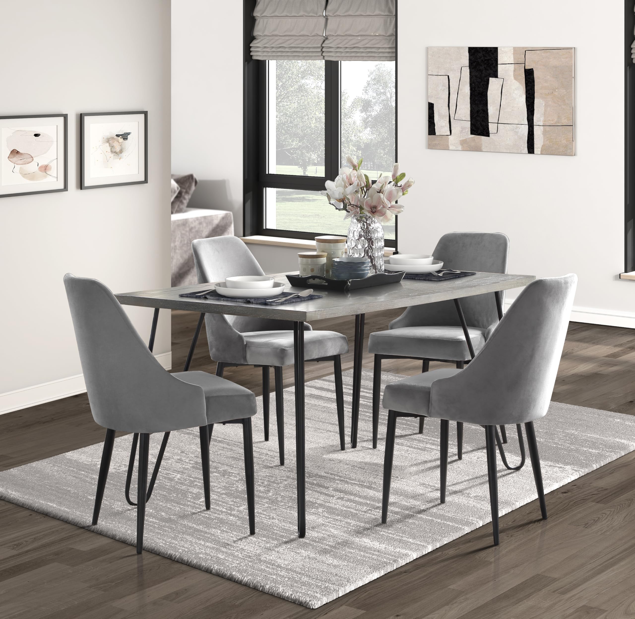 Okak Doris-SD-00647-DX Dining Chairs, Set of 2, Gray