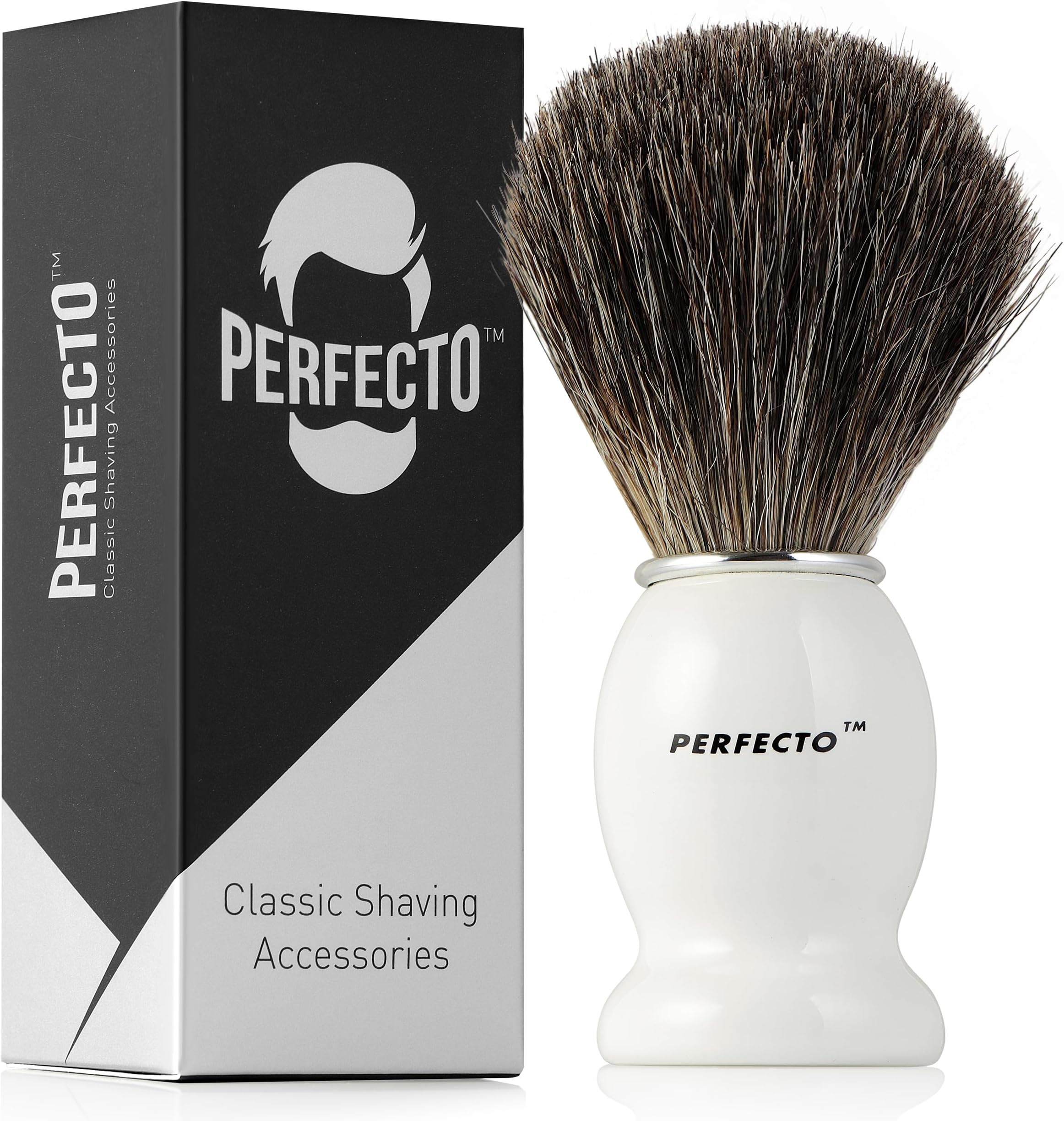 100% Pure Badger Shaving Brush-White Handle- Engineered for The Best Shave of Your Life. for, Safety Razor, Double Edge Razor, Straight Razor or Shaving Razor, Its The Best Badger Brush.