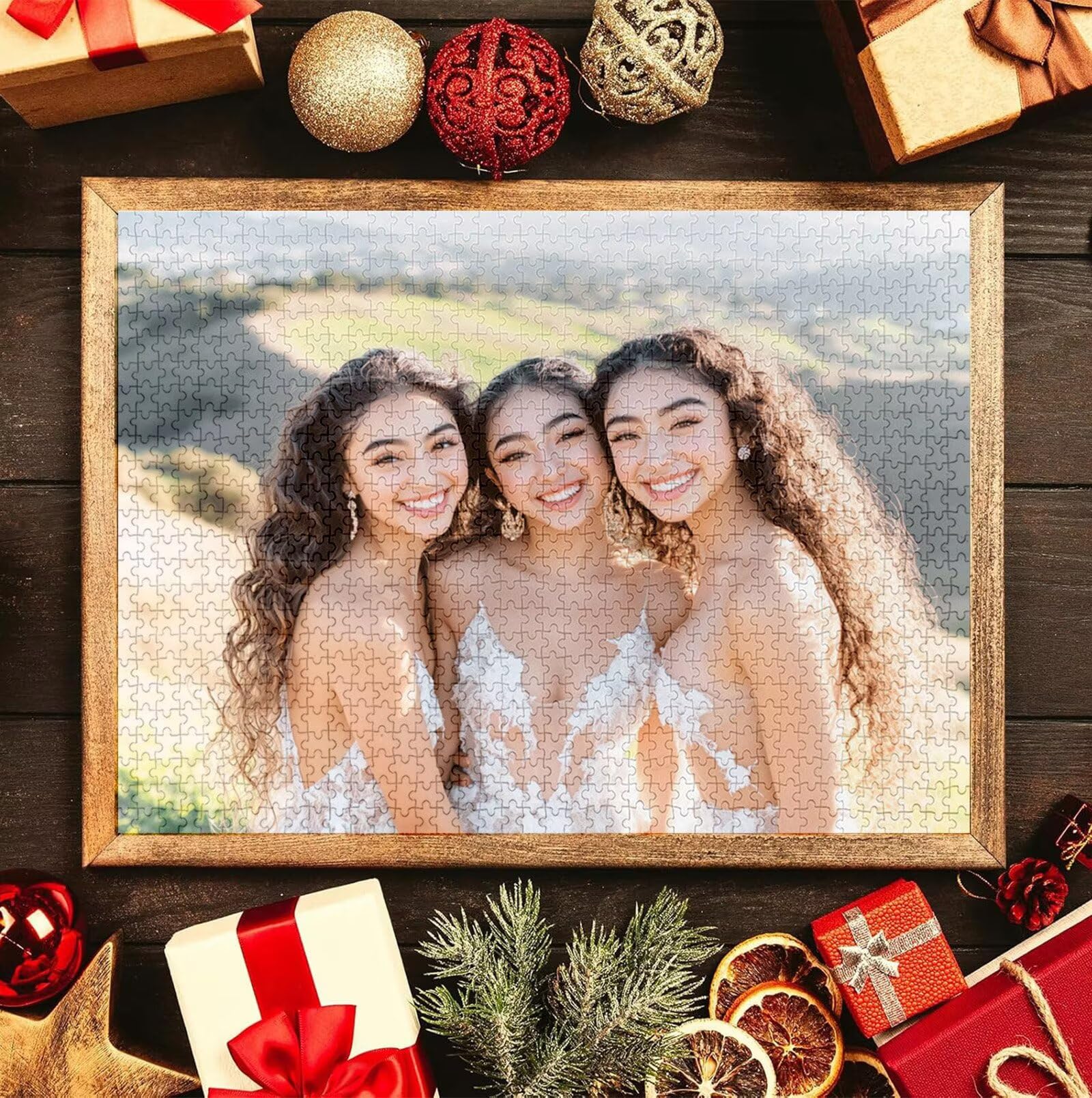 Puzzle Personalizado con Foto, Personalizada Rompecabezas Personalizado Diseña tu Logo Foto o Texto, Personalizado Navidad Halloween San Valentín Parejas Niños Familia Amigos h-3957