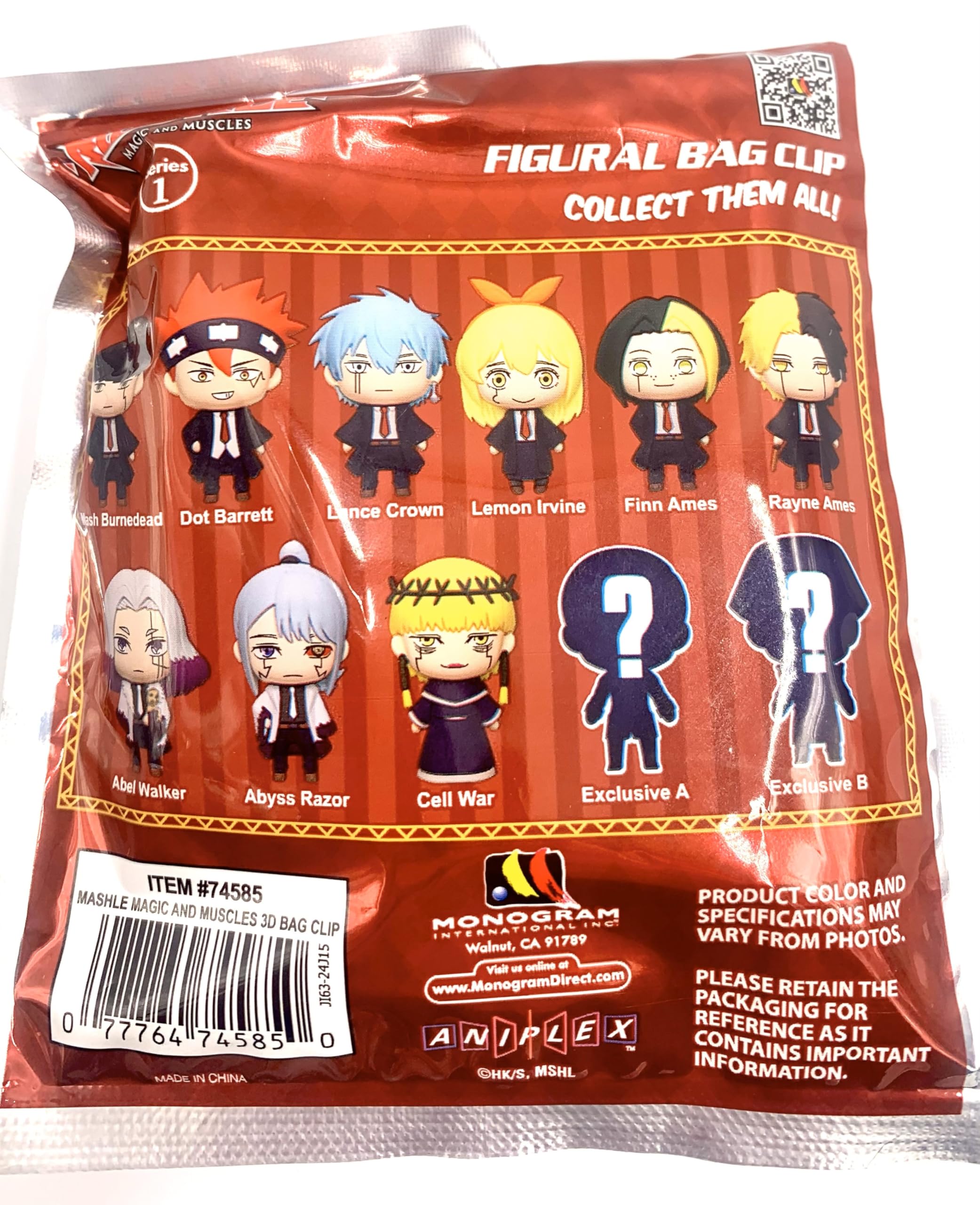 Amazon.com: Monogram - Mashle: Magic and Muscles 3D Foam Bag Clip