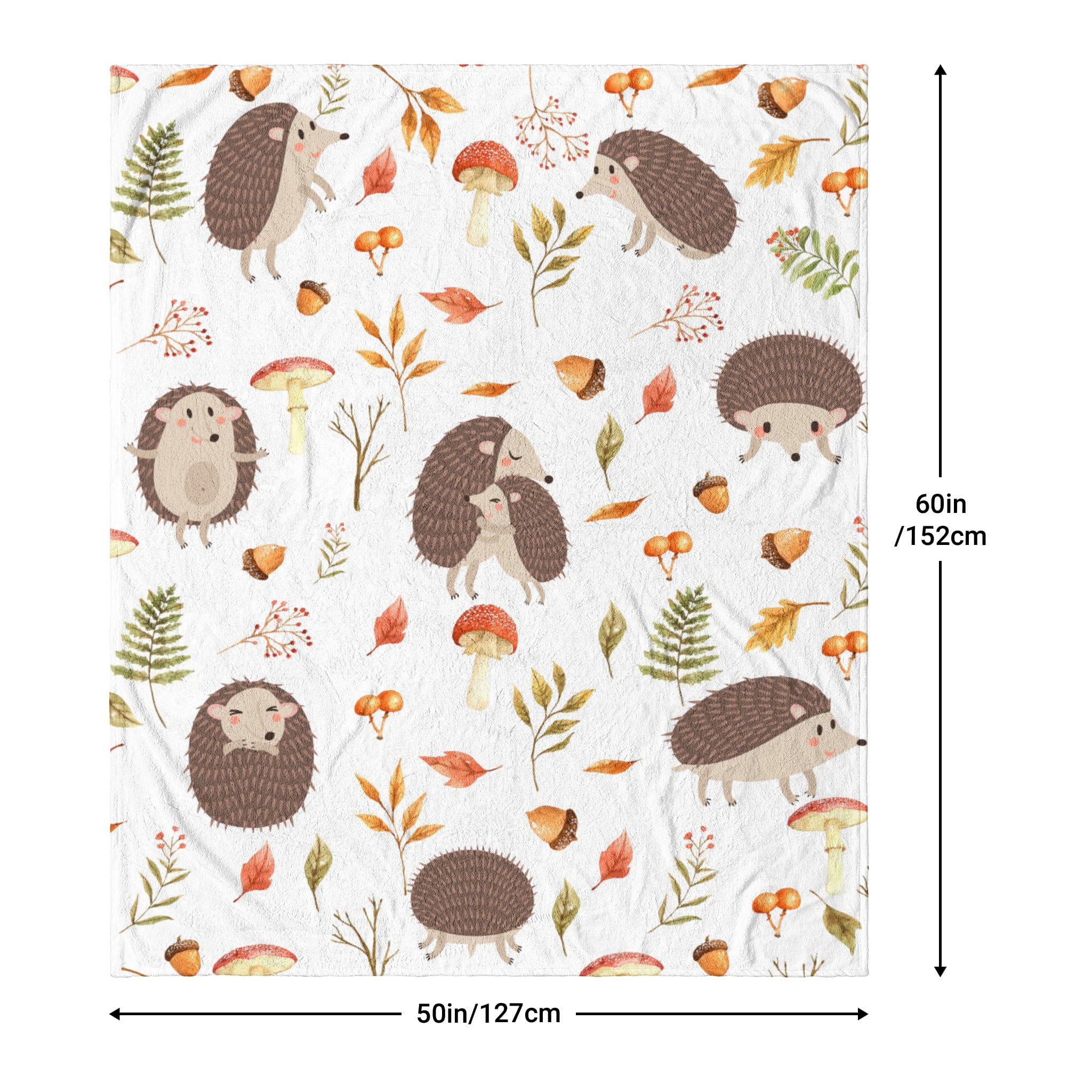 Abaysto Hedgehog Blanket Cute Animals Super Soft Warm Bed Bedding Throw Blankets Girls Boys Gifts for Couch Bedroom Sofa Office Car Decor All Season Flannel Plush Blanket for Kids Adults 100x130cm - Image 4
