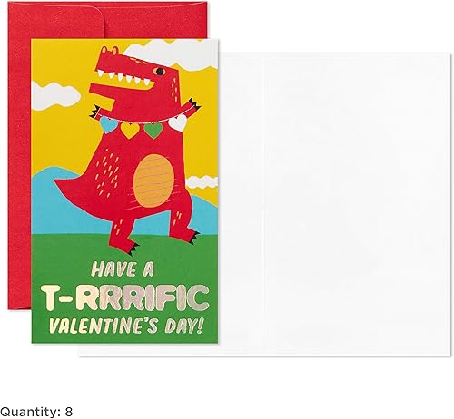 Miniatura 5 de Hallmark - Mini tarjetas de San Valentín para niños, 32 tarjetas con sobres (diseños de llama, perezoso, dinosaurio, unicornio)