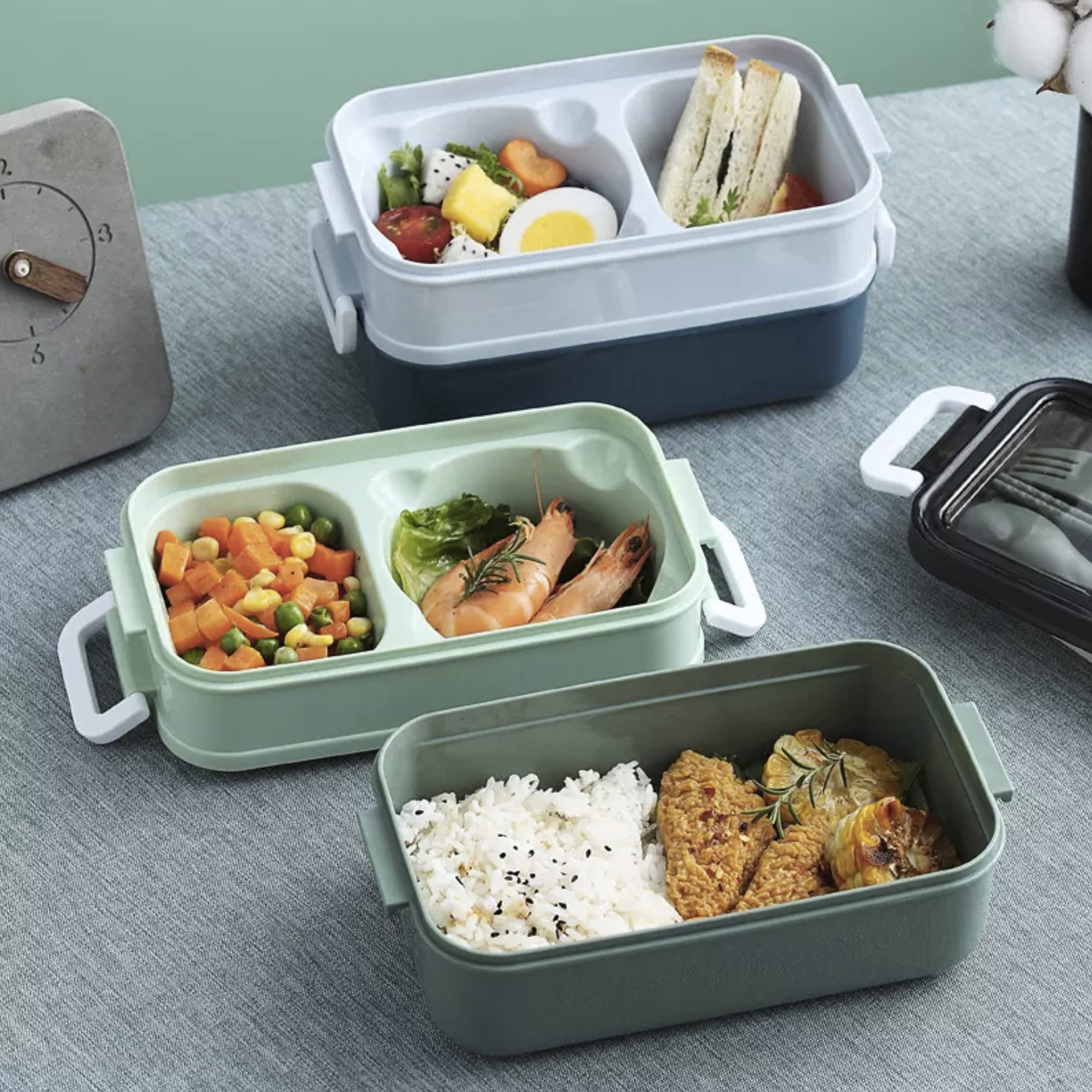 Lunch Box Con Scomparti - Portapranzo Bento, Rosa, BPA Free, Con Posate - Foto 7