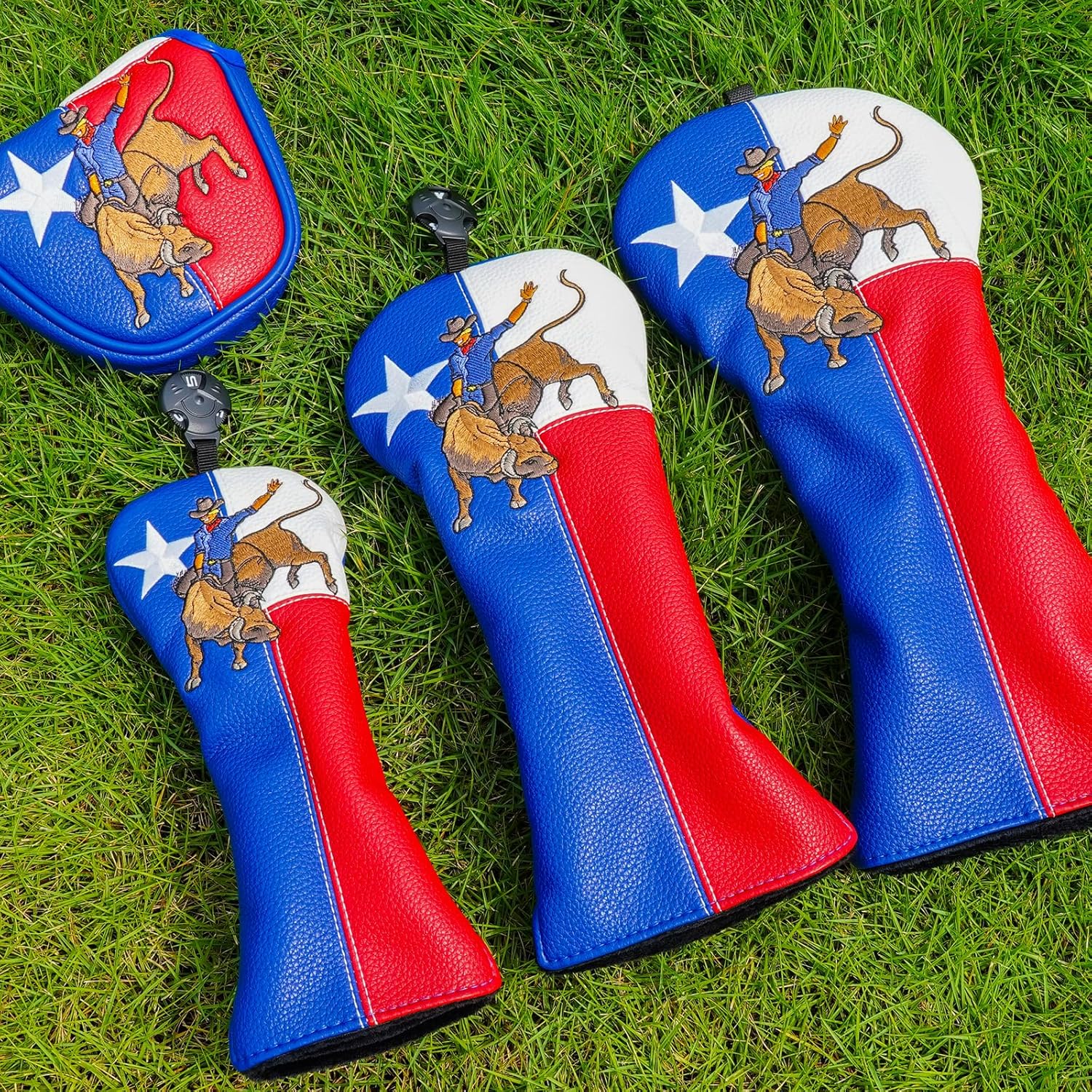 Golf Club Covers - 3 Pcs or 1 Pc, Head Covers for Woods, Drivers, Fairway, Hybrid Clubs