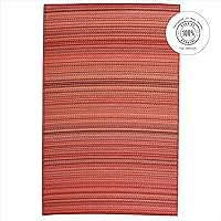 Vista 3 de Fab Habitat Alfombra Rayada para Exteriores - Impermeable, Resistente a la Decoloración, Sin Arrugas, Reversible - Plástico Reciclado Premium