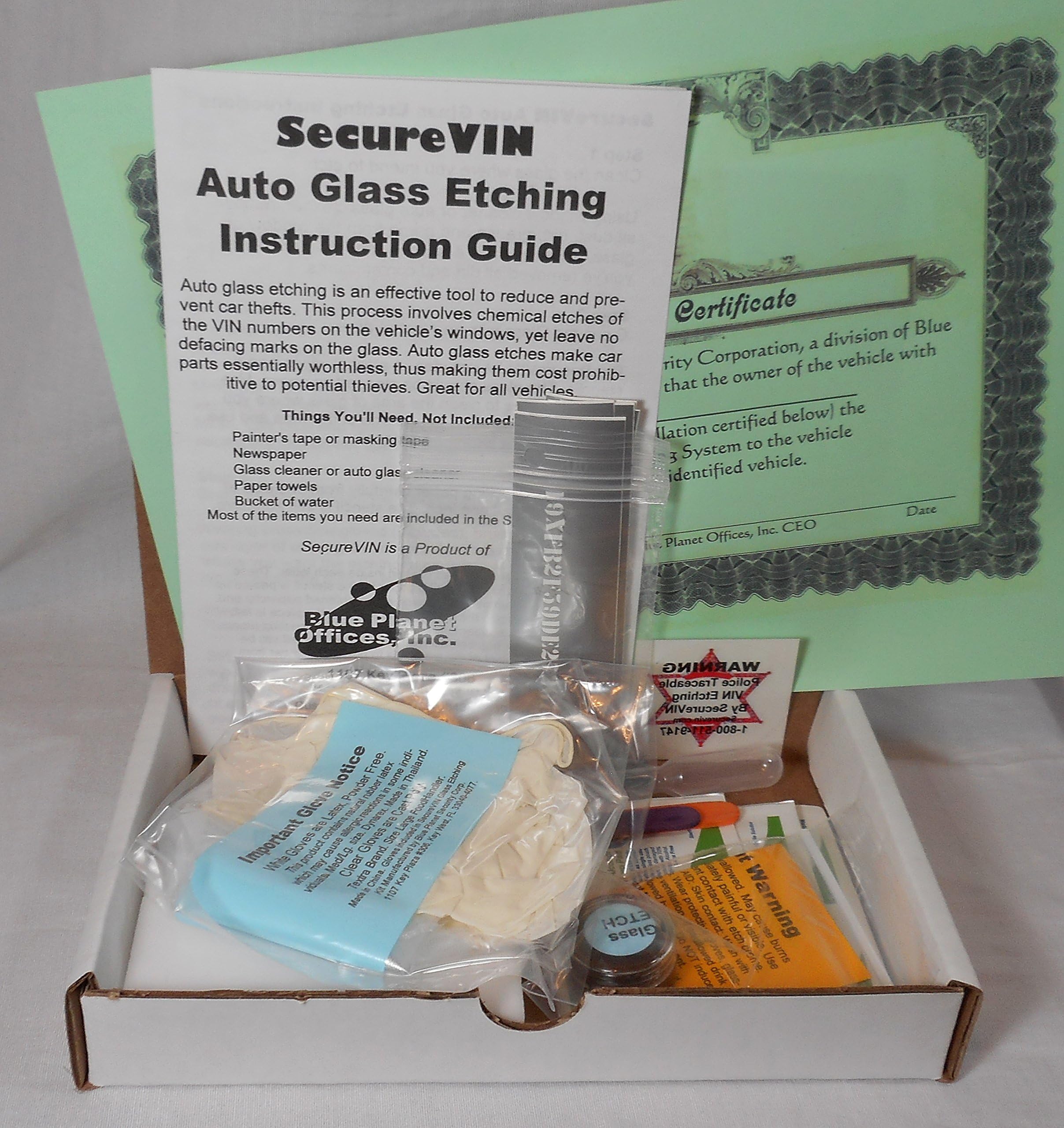 Secure VIN Vehicle Glass Etching Security System