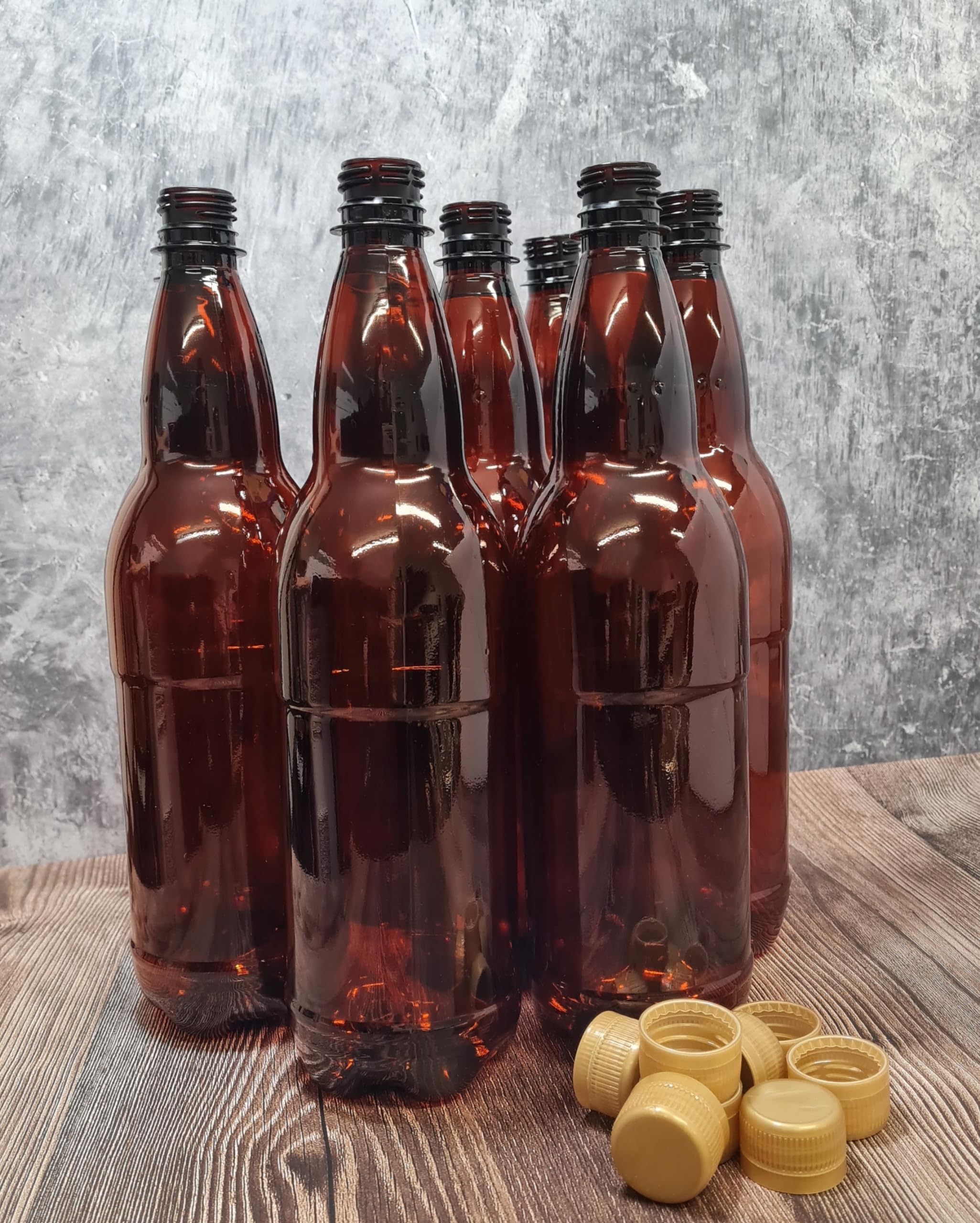 Botella de PET de 1 L con tapón de rosca 24 x para almacenamiento de cerveza, elaboración casera
