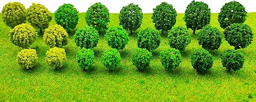 24 piezas de mini árboles modelo mixtos arbustos grupos de vegetación arbustos para modelo, tren, paisaje, arquitectura, árboles, modelo, paisaje,
