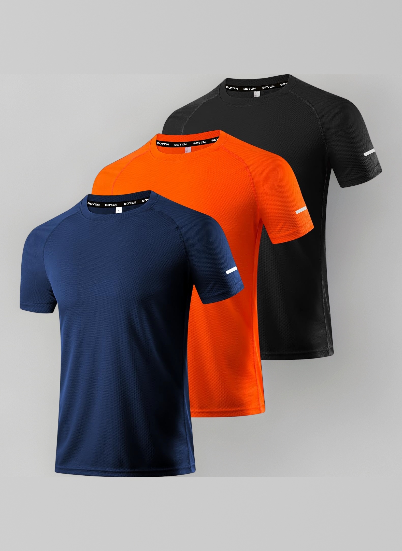1, 3, 5 or 7 Pack Men's Workout Running Shirts, Dry Fit Moisture Wicking T-Shirt, Gym Athletic Short Sleeve Tee Shirts