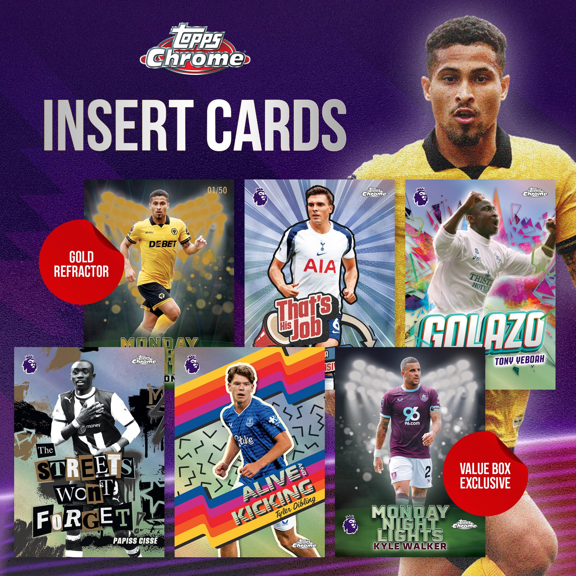 Topps Premier League 2026 Ballon de Football chromé Boîte économique Scellé en Usine