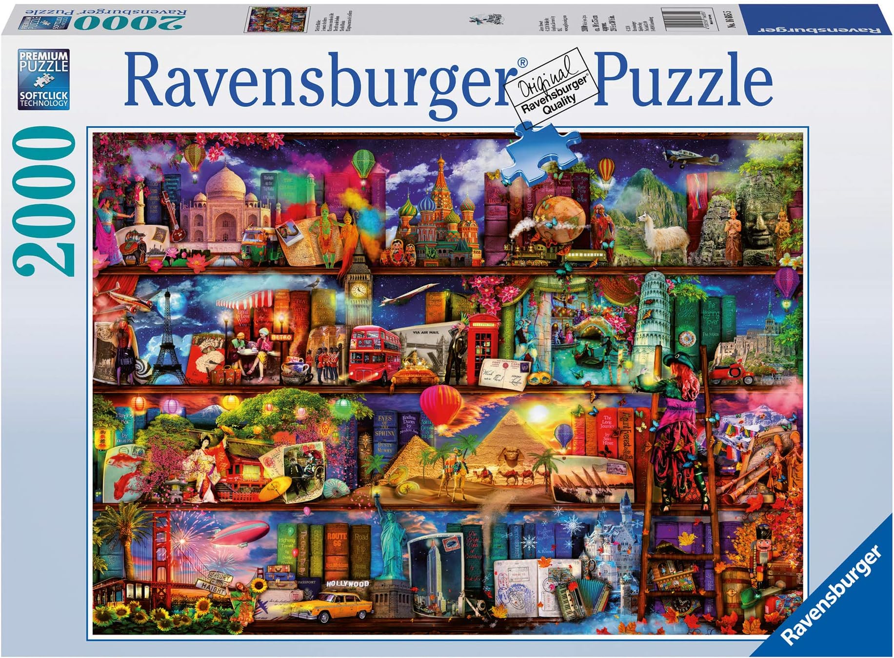 Ravensburger Aimee Stewart Travel Shelves 2000 Piece Jigsaw Puzzle for Adults & for Kids Age 12 and Up