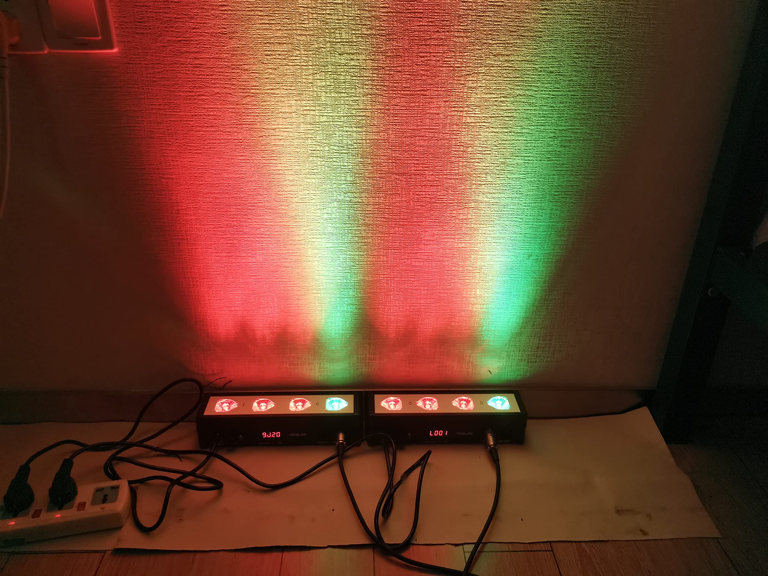 LED Par Bar Stage Light, SENLAN 4 Pieces x 3 W Wall Washer RGB 3-in-1 LED and Full Aluminium House of 7th DMX512 for Disco/Party/Theatre