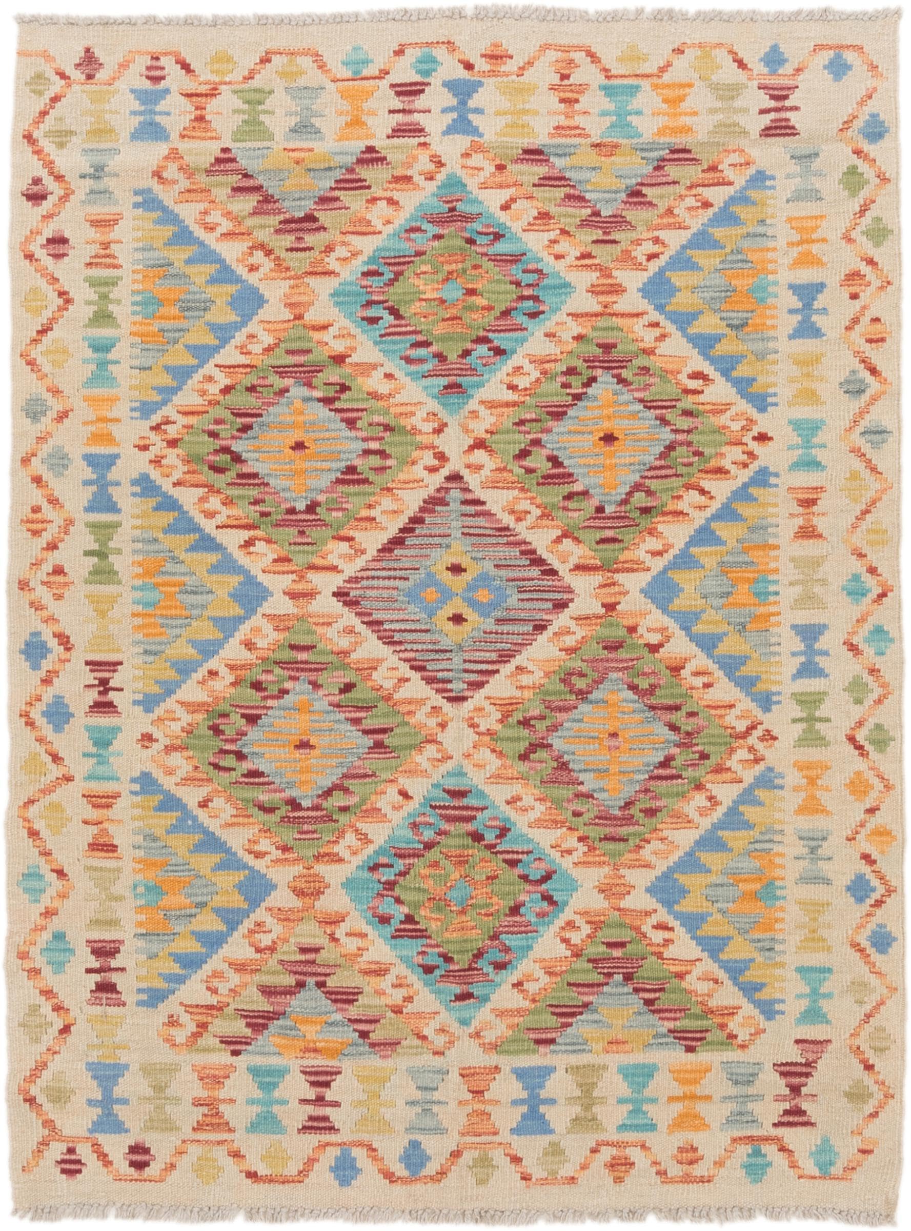 Tapis d'Orient Kilim Afghan en laine pour réchauffer un salon scandinave