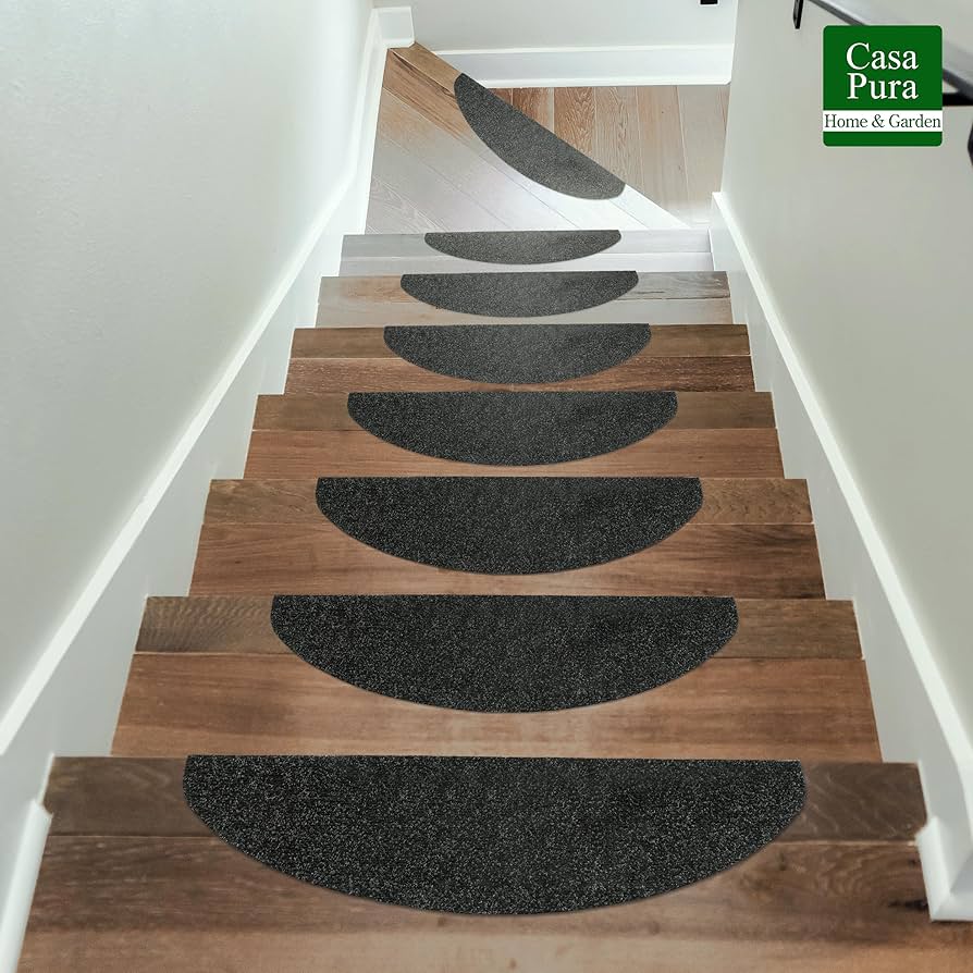 Floordirekt 15 X Stair Tread Mats, Stair Mats Indoor For Stair Carpet, Self-Adhesive, Rug For Stair Protectors, Stair Protection (London, Light Brown