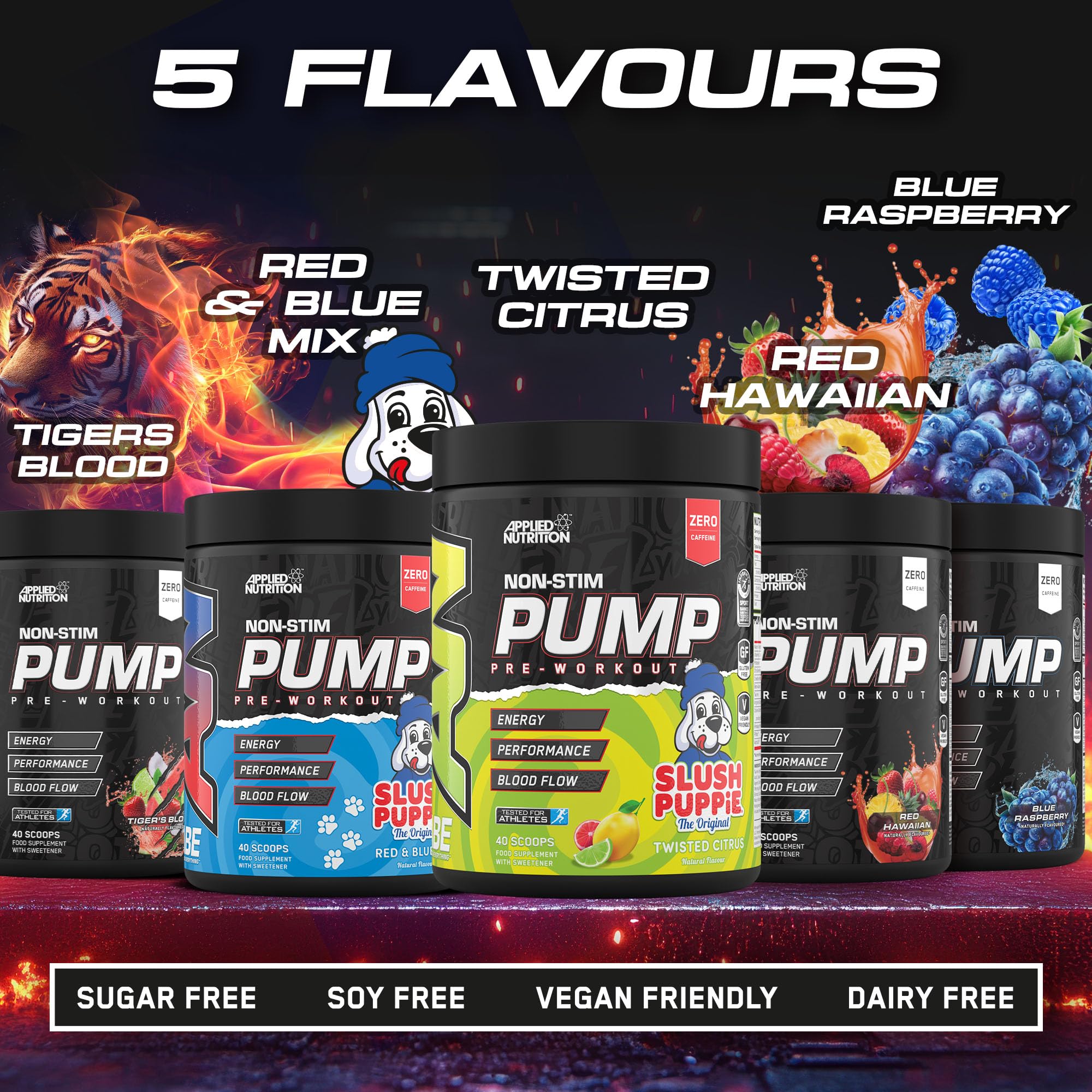 Applied Nutrition ABE Pump Pre Workout - All Black Everything Stim Free Pump Pre Workout Powder | Himalayan Salt from Salt Range Pakistan (500g - 40 Portionen) (Blue Razz)