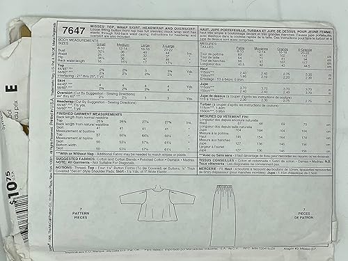 Miniatura 2 de McCall's 7647 - Camiseta africana, falda envolvente, diadema y falda con patrón de costura, talla M (12-14)