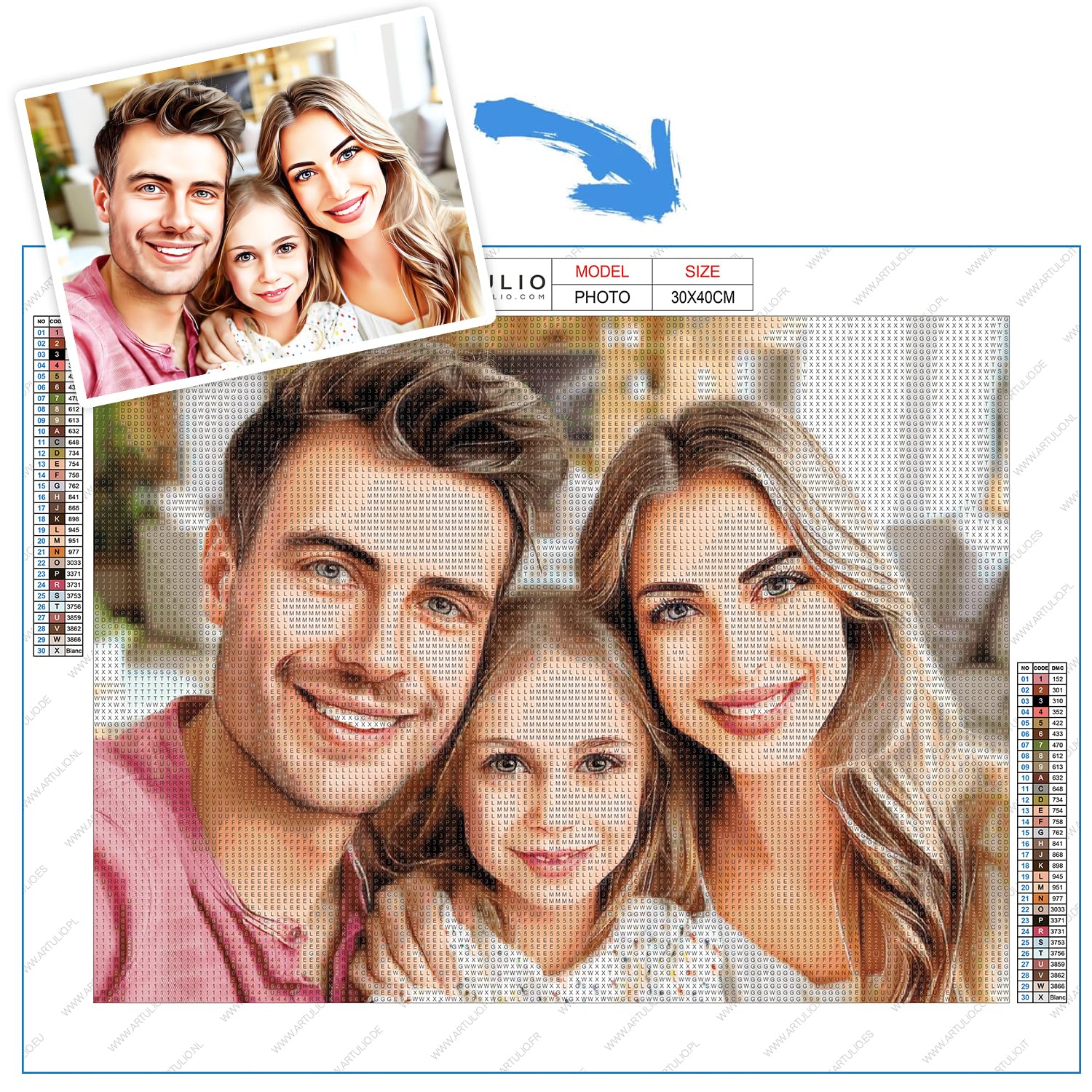 ARTULIO Diamond Painting Eigenes Foto – 60x80cm – 5D Diamant Painting Personalisiert