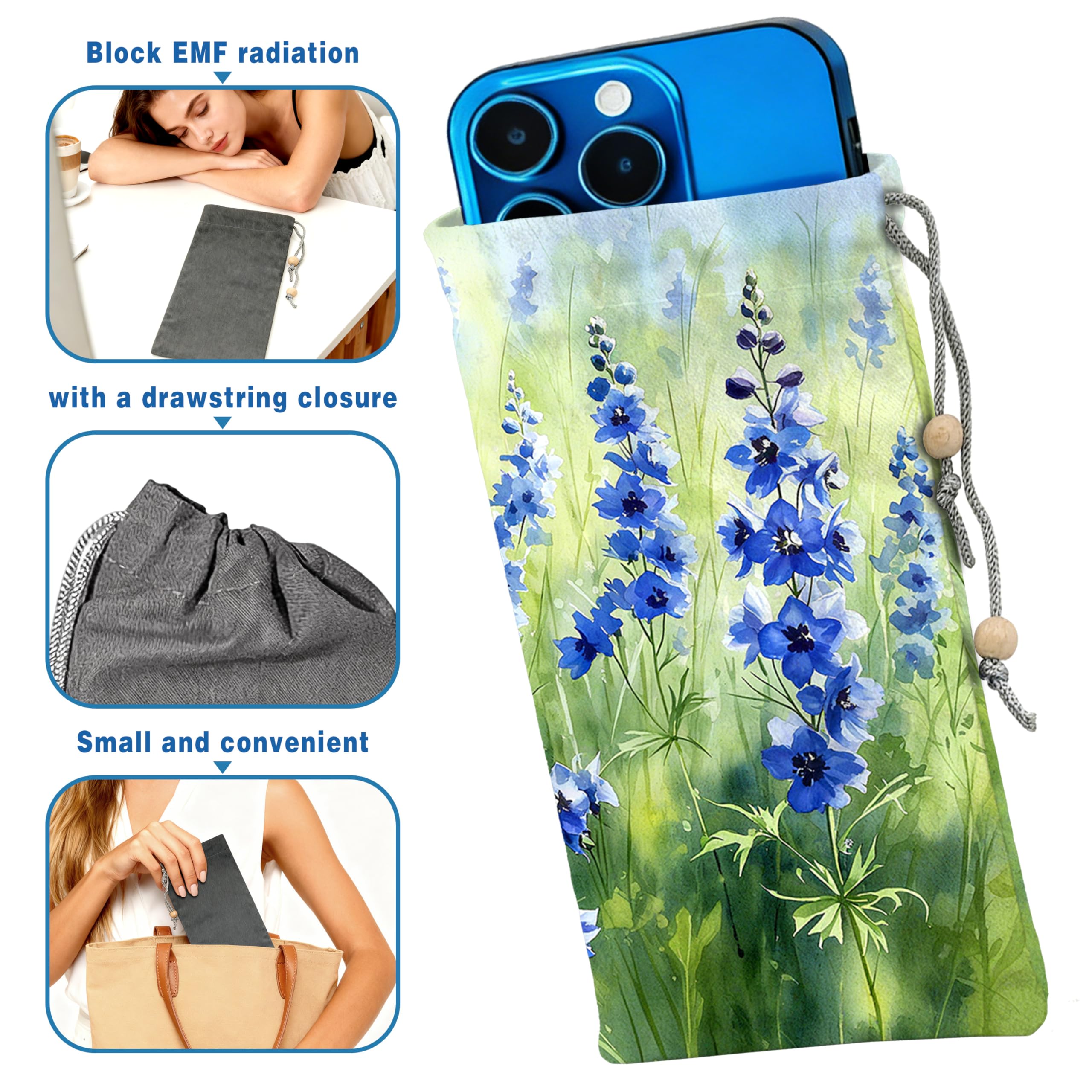 EMF Schutzhülle für Handy, reduziert Signale, Anti-EMP-Tasche gegen Strahlung, EMF, 5G, RFID-blockierend, 10,2 x 20,3 cm, Lavendelfarben