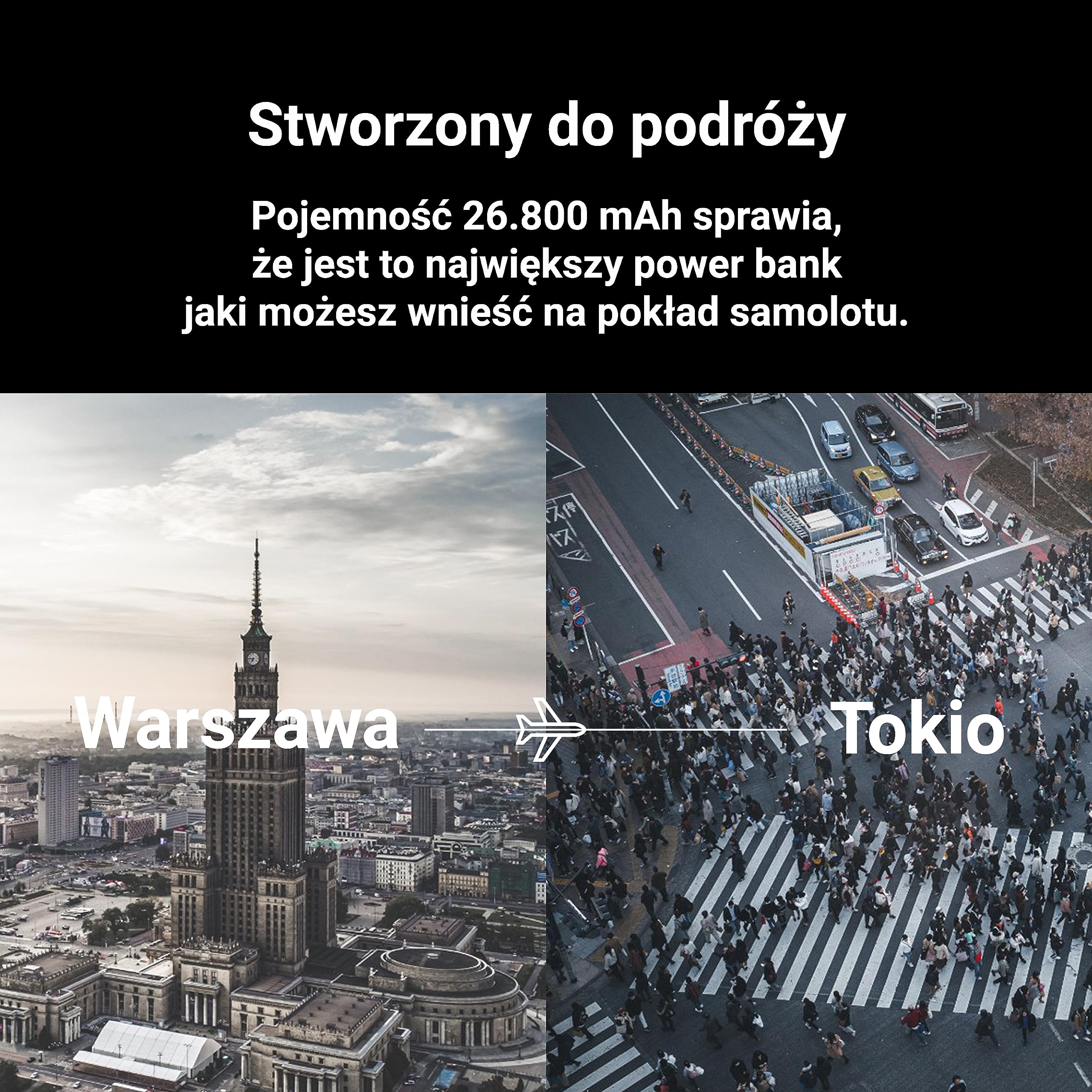 Green Cell Powerbank 26800 mAh 128 W PD USB C, zewnętrzny akumulator GC PowerPlay Ultra szybkie ładowanie laptopa i telefonu komórkowego jednocześnie Power Delivery do iPhone 15 14 13 Pro Max,