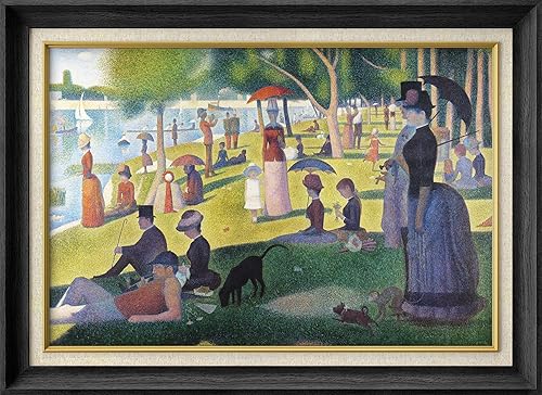 MUDECOR George Seurat - Arte de pared enmarcado prémium de La Grande Jatte, ilustraciones culturales históricas, bellas artes, escénico, multicolor,