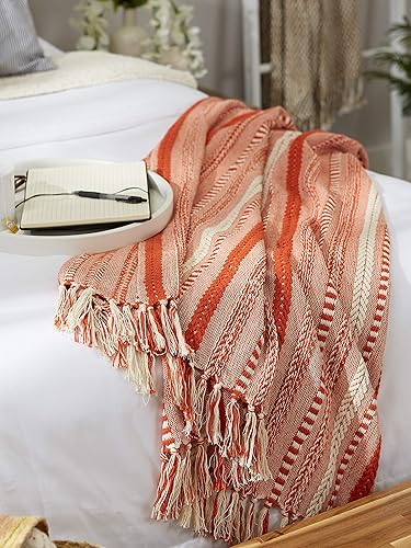 Vista 31 de DII - Manta trenzada a rayas, 50x60, piedra