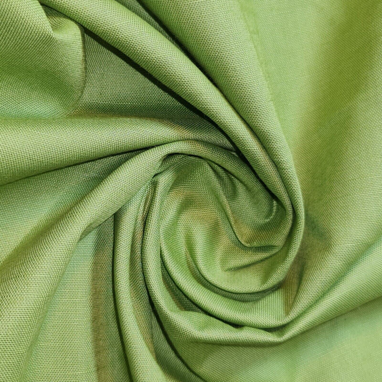 *Clearance* Plain 100% Cotton Linen Fabric Craft Dress Quilting Material 58" (Olive)