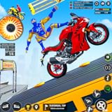 −Easy on screen controls Robot bike transformation Games
