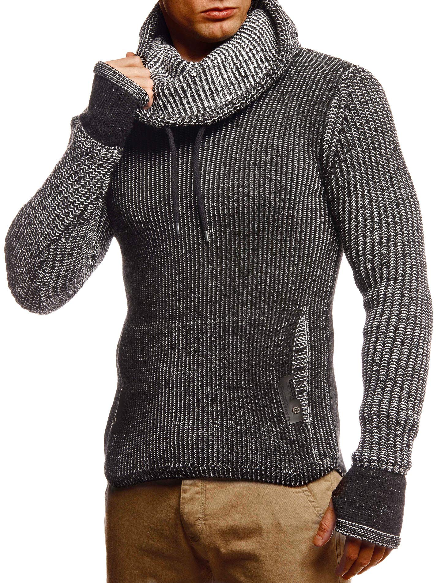 Leif Nelson Herren Strickpullover mit Kragen/Hochwertiger Winterpullover im Regular Fit Schnitt, ideal für Casual-Looks, in vielfältigen Größen und Farben verfügbar