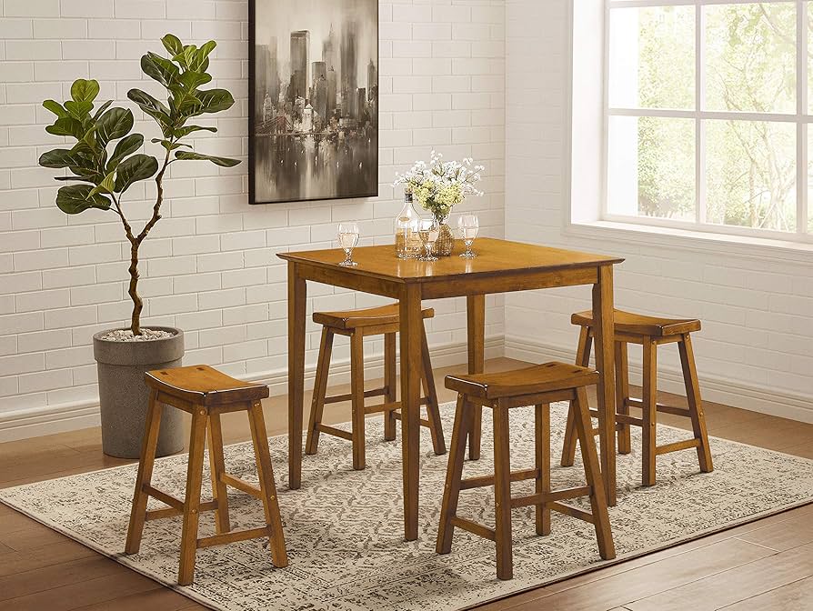 Amazon.com: Lexicon Finnian Saddle Solid Wood Bar Height Bar