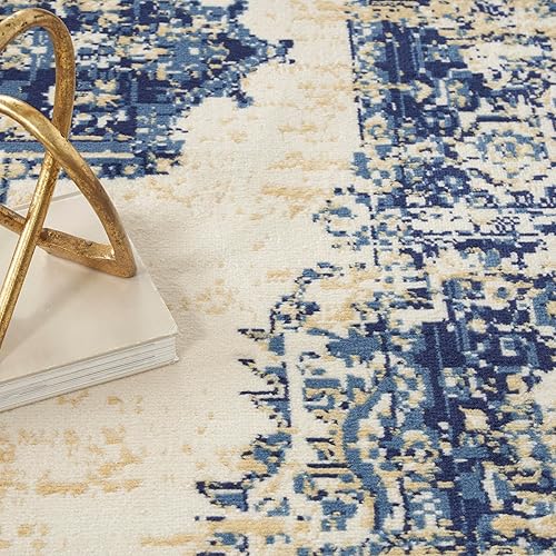 Miniatura 5 de Nourison Grafix - Alfombra persa blanca de 8 pies 6 pulgadas x 12 pies, fácil de limpiar, no se desprenden hilos, para dormitorio, sala de estar,