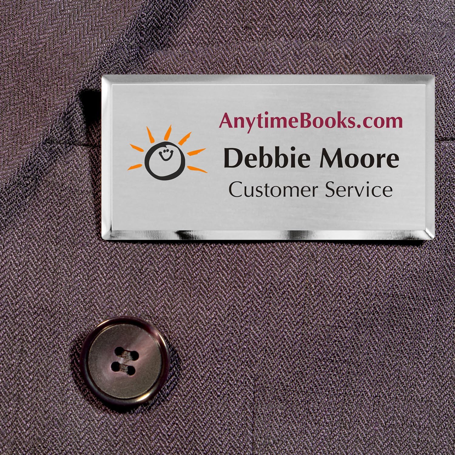 SmartSign Premium Name Tag, Custom Metal Name Badge with Magnet "Enter Own Name, Company & Designation" Customized Name Tag | 3" x 1.5" Full-Color Sublimated Brass Set on Aluminum, Made in USA